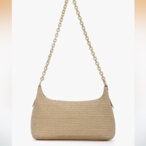 Amazon Beige Woven Shoulder Bag